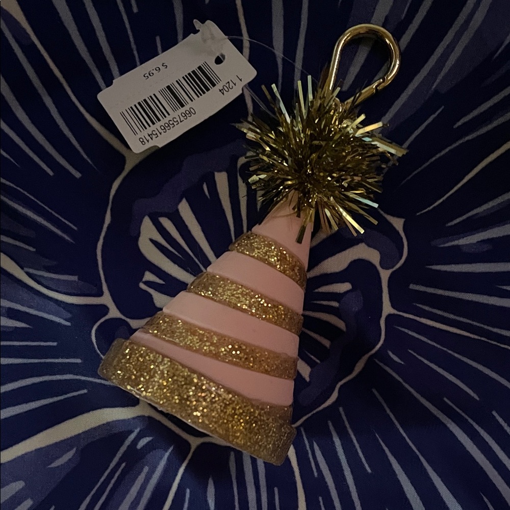 {Bath & Body Works} Pink and Gold Striped Party Hat Holder-set of 9-NWT